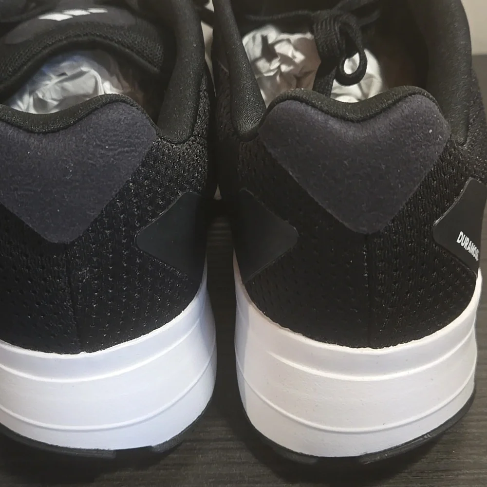 Mens Size 11.5 Adidas Duramo DL Black and White  Running Sneakers ID9849 Nwt